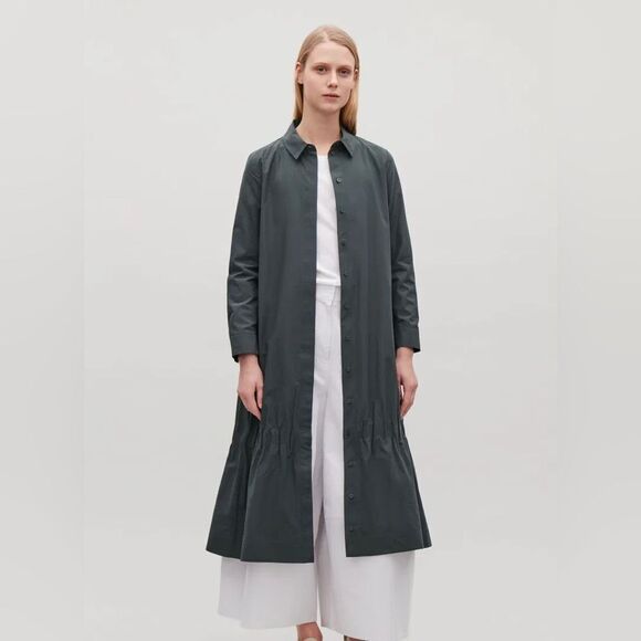 COS Gathered Hem Shirt Dress NWT - Picture 2 of 13